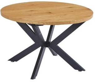 Home Deluxe Esstisch Rund Ausziehbar Aventura inkl. Sternfuß - 120 x 120 cm Light Oak |Küchentisch, Esszimmer, Esszimmertisch, Ausziehtisch