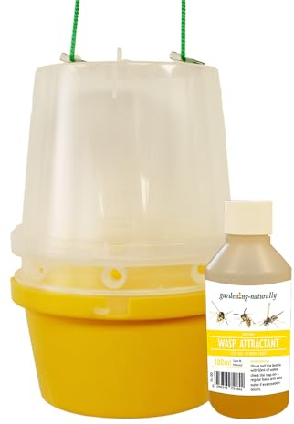 Wasp Trap with 100ml Species-Specific Attractant - Safe, Reusable, and Eco-Friendly Wasp Catcher - Suitable for Domestic, Commercial, and Garden Use
