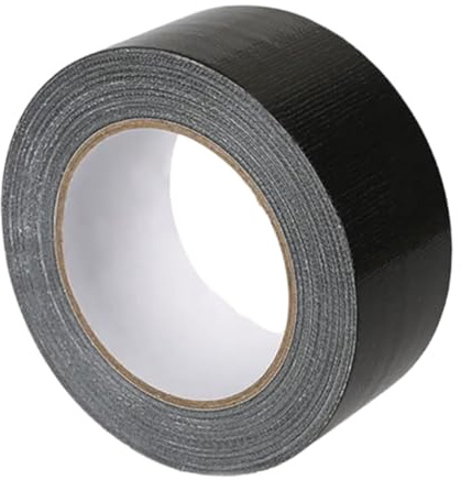MJJ Fashion Duct Tape Waterproof Strong Gaffer Heavy Duty Duct Tape, Adhesive Tape Multi-Use for Indoor/Outdoor | Ultra Strong and High Strength Adhesive Tape Super Sticky Duct Tape (Black, 48mmx10M)