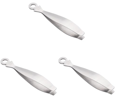 Garneck 3pcs Fish Gripper Pliers Stainless Steel Tweezers for Fishbone Removal Hair Remover Food-grade Material Portable Tool