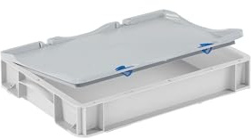 DIE BOX FABRIK Stabile Aufbewahrungsbox mit Deckel stapelbare Plastikbox Kunststoffbox Kiste in 12 Größen für Anwendungen wie Haushalt, Lager, Transport oder Industrie (40x30x8 cm)
