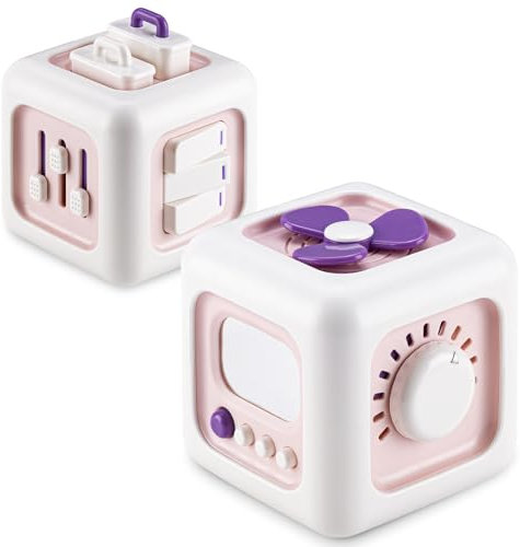 lerrbo Sensorisches Spielzeug für Kleinkind 1-3|Montessori Spielzeug ab 1 Jahr|Reisespielzeug für 12-18 Monate Baby|Beschäftigungswürfel Geburtstagsgeschenk Christmas für 1 Jahr alt