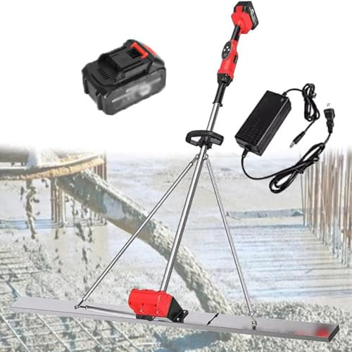 YLANMEI Kit de Vibration de Chape en béton Portable, Outil de Vibration de Chape électrique sans Fil de 150 cm pour la Finition du Ciment, Haute efficacité, 1 Batterie