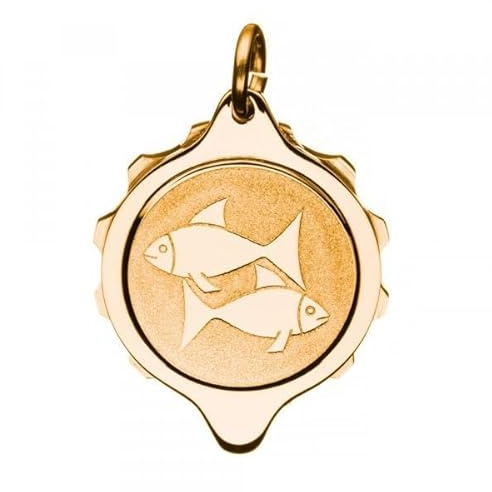 allsana SOS Talisman Anhänger vergoldet, Sternzeichen Fische, Notfallkapsel für wichtige medizinische Iformationen