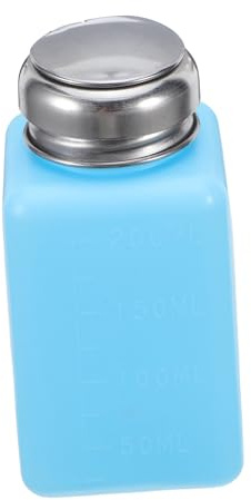 SHERCHPRY Flacone Pompa Per Unghie 200ml Antistatico in Plastica Coperchio in Metallo Blu, Dispenser Per Smalti Nail Art, Accessori Per Manicure Professionale