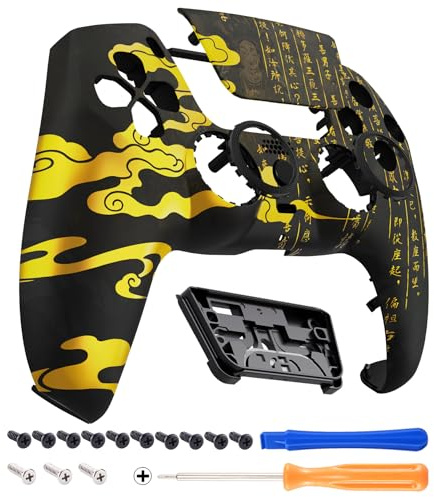 eXtremeRate Luna Cover per ps5 Controller Joystick,Shell Frontale Touchpad Ricambio,Scocca Ridisegnata&Anelli per ps5 Joypad BDM 010/020/030/040/050-Mito Orientale