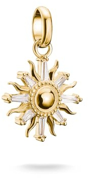 THOMAS SABO Charm-Anhänger Sonne mit Steinen Connect vergoldet 18k Vergoldung, Recyceltes 925 Silber