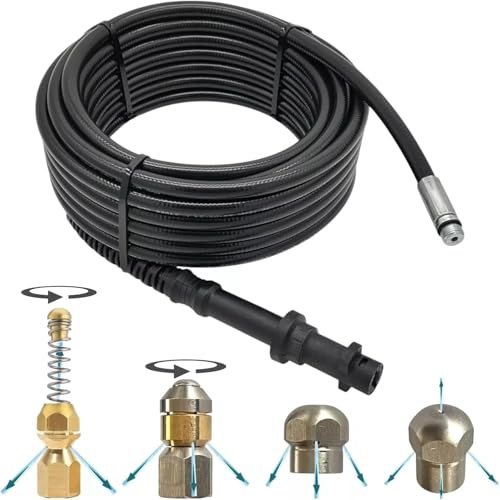 M&M Smartek manguera desatascadora 50 m boquilla espiral, para Kärcher | Kit desatascador con manguera, adaptadores y boquillas según variante; comprobar conexiones, presión, contenido y equipo.