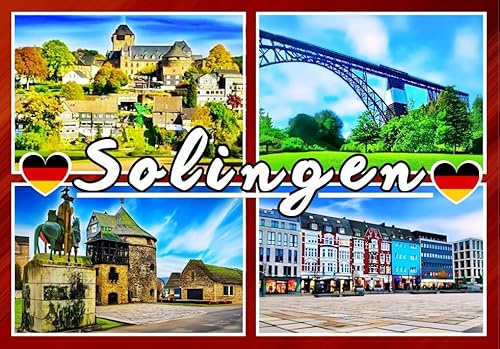Stadt Solingen Kühlschrankmagnet- Souvenir - Reiseandenken, Deutschland Geschenk für Reisende Kassel Mitbringsel 020925