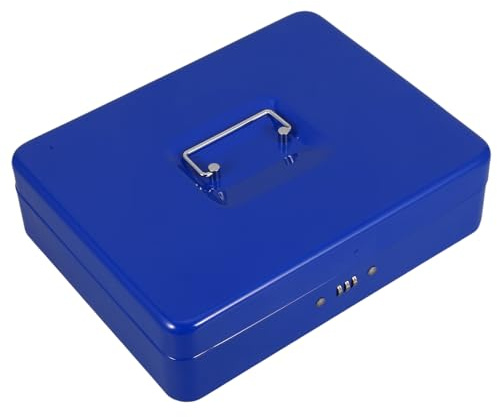 DIYEAH Cassetta Portadenaro in Metallo con Serratura Codice Combinazioni Organizer con Vassoio Rimovibile per Commerciale e Personale per Conservazione dei Contanti Compatta ed Efficiente