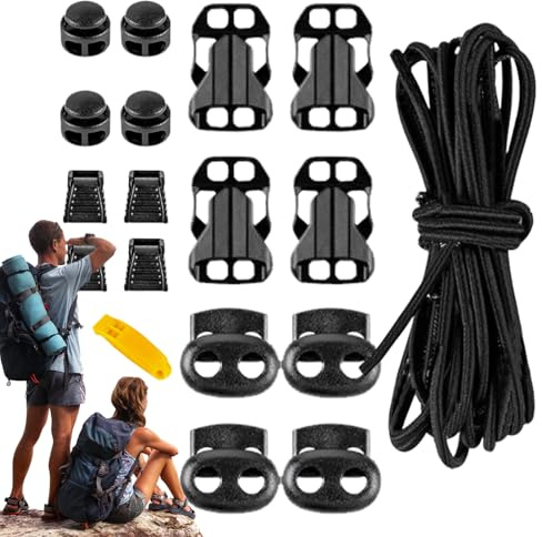 Cordino elastico per zaino - Cordini di estensione per set da 18 pezzi, cinghie di stoccaggio per zaino all'aperto, kit di accessori regolabili durevoli organizzatore di ricambio mul