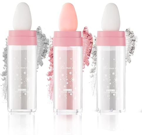 THQAE 3 Stück Highlighter Stick Illuminateur, Highlighter Poudre pour Visage, Yeux et Corps, Ombre à Paupières, Résultat Instantané et Effet Brillant