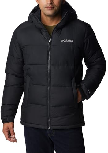 Columbia Pike Lake Hooded Jacket, Chaqueta Acolchada Con Capucha para Hombre, Black, Talla XL