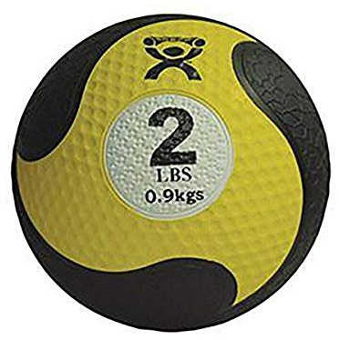 CanDo Rubber Medicine Balls, 2lbs, Yellow