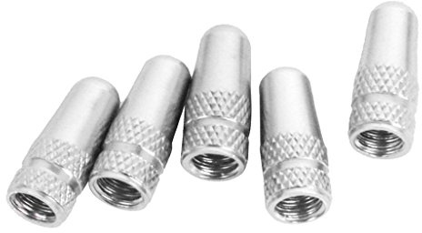 NAMVO 5pcs Fahrrad Presta Felgen Reifen Stiel Luft Ventil Kappen Staubschutz - Silber