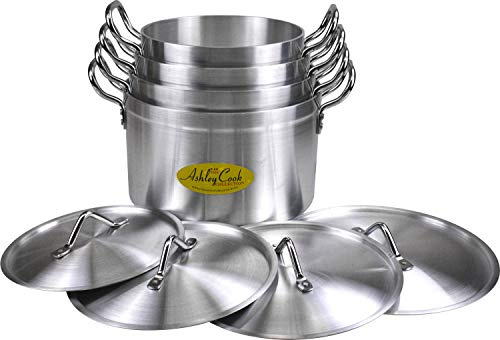Large Supreme Aluminium Cooking Stock Pots Set with Lids 24, 26, 28, 30 cm