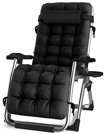 DQCHAIR La Chaise de Repos Extra Large de Chaise Longue de Patio de Bureau extérieur Confortable de Plage de Bureau inclinable de terrasse-Inclinaison Confortable avec des Coussins soutient 200kg