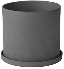 blomus Kräutertopf Nona | Größe S | Porzellan | Farbe Pewter | handwerklicher Charakter