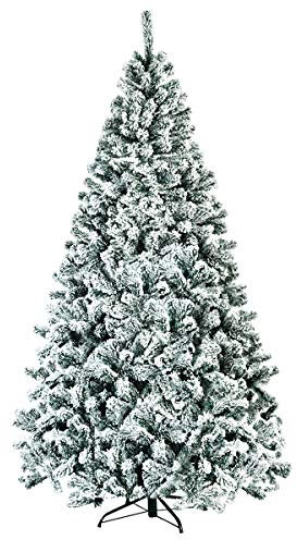 COSTWAY Arbol de Navidad Nevado 225 cm, Arbol de Navidad con Nieve, Agujas de PVC de 1010 Puntas, Arvore de Natal Verde Hogar Fiesta Interior(Altura 225cm)