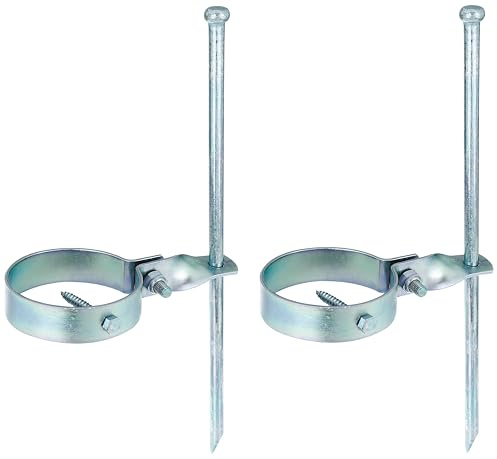 Alberts 204563 Schaukelanker | für die Befestigung am Boden | galvanisch gelb verzinkt | Länge 390 mm | Schellen-Ø 100 mm | 2er Set