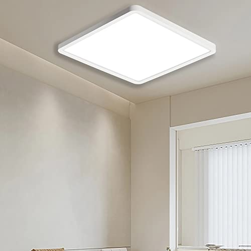 Ouyulong Plafonnier Led plafond carré 30 x 30 cm, plafonnier LED 36 W, plafonniers de salle de bain IP44 imperméable, 4500K, 4100lm, plafonnier plafond cuisine pour chambre à coucher couloir salon