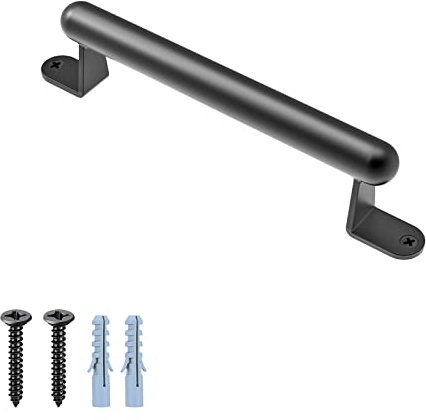 BeneLabel Metal Grab Rail, 18cm Kids Disabled Elderly Safety Grab Bar Wall Mounted Staircase Handrail Black Bathroom Hand Rail Door Handle for Indoor Outdoor Playground/Garden/Showers/Toilet/Bunk Bed