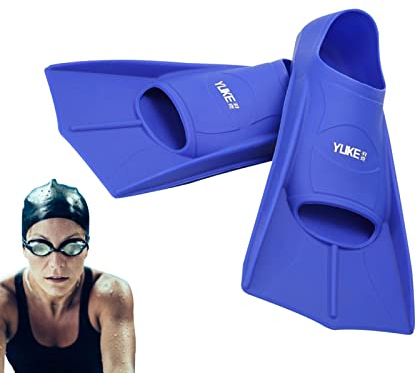 LOSOO Schnorchelflossen, Kurze Trainingsflossen Für Schwimmen, Komfortable Silikon Schwimmflossen, Verschiedene Größen, Unisex Adult