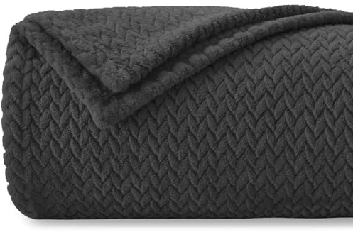 Homebliss Kuscheldecke 150 x 200 cm Flauschig Fleecedecke,Decke Couch Blanket,Super Weiche Fleecedecke als Sofaüberwurf-oder Bettüberwurf,Tagesdecke - Dunkelgrau
