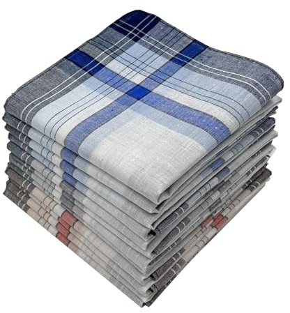 JukLoos 100% Baumwolle Herren Taschentücher Stofftaschentücher 40 x 40 cm