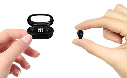 Mini Kopfhörer Bluetooth Kabellos Klein Unsichtbar In Ear Wireless Mini Kopfhörer Earbuds für Kleine Ohren Drahtlos Schnurlos Ohrhörer Ohrstöpsel Earphones versteckt im Ohr Kopfhoerer ohne Kabel