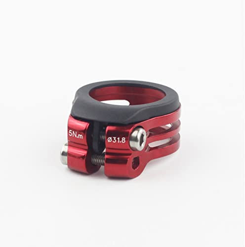 Sattelklemme Fahrrad-Sattelstützenklemme 31,8 mm 34,9 mm MTB Rennrad-Sattelstütze Sattelklemme wasserdicht staubdicht passend for 27,2 mm 31,6 mm Pfosten Schnellspanner SattelstüTze (Größe : Red 31.8