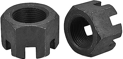 QUARKZMAN M24 x 1,5 mm Sechskant-Schlitzmutter, Sechskantmuttern aus Kohlenstoffstahl der Güteklasse 4.8, schwarz, 4 Stück