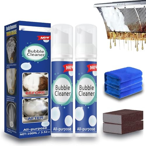 Toychre Reiniger Schaum, Allzweck-Spülreinigungsspray, Bubble Cleaner Schaumspray, Magic Foam, Schäumender Schwerölfleckenreiniger, Bubble Cleanser für Haushalt Multi-Oberflächen-Reiniger (100ml-2pcs)