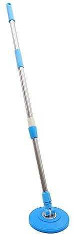 Healeved Manche de Balai Extensible en Acier Inoxydable Bleu, Tête Rotative 360° Pivotante, Remplacement Télescopique pour Vadrouille, Usage Ménage Bureau la Cuisine, Accessoire Nettoyage
