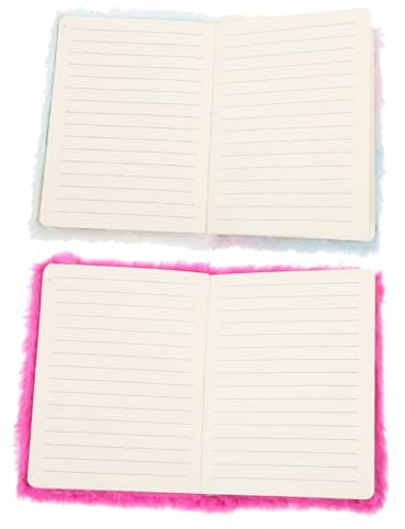 BCOATH 2stücke Mädchen Tagebuch Mit Plüschcover Handliches Notizbuch Für Schule Und Reisen Notizbuch Für Teenager Und Frauen Niedliches Design Mit Einhorn Und Herzmotiven