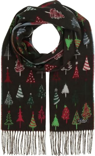 FRAAS Cashmink Weihnachtsschal - warmer Schal mit Winter-Motiv für Damen und Herren - 35 x 200 cm - Made in Germany