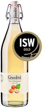 Fassobst Alte Haselnuss - Gold Medaille ISW 2025 Award, feine Nuss Nougat Note dank Fassreife, 40% vol. Haselnuss Schnaps in der Bügelflasche, fassgereift im Schwarzwald, (1 x 1.0 l)