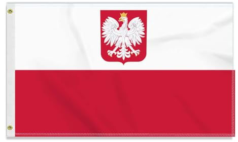 Große 90×150 CM Polnisches Wappen Flagge,großes 150D Polska Polen Polnische Freundschafts banner, Deutschlandfahne Doube-Seitendruck Dekor Messingösen large poland coat