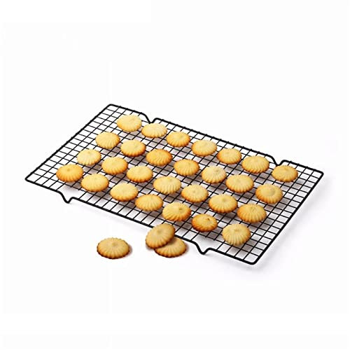 Abkühlgitter aus Stahldraht zum Backen, Braten und Abkühlen – antihaftbeschichtet, schwarz, 25 x 40 cm
