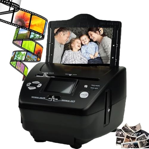 High Resolution Slide Negative Scanner, Digital Film Slide Scanner with 2.4 Inch LCD Screen and 8.1 Megapixel Sensor, Built-in 128 Mb Memory for 3 * 5/4 * 6/5 * 7 Photos