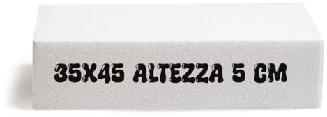 Base in Polistirolo Rettangolare per Cake Design, 35x45 cm, Altezza 5 cm, Supporto Professionale per Torte
