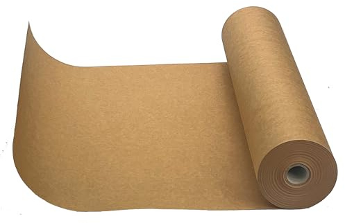 ZEZAZU Rollo de papel kraft marrón – Rollo de papel de regalo resistente de 100 g/m², ecológico y reciclado, papel de regalo biodegradable y reutilizable para manualidades, regalos y embalaje, 450 mm