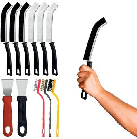 Avilia - Kit Pulizia Casa Completo da 11 Pezzi con Spazzole Multiuso e Raschietti per Pulizia Fughe, Cucina e Bagno, Facile da Usare, Compatto e Antiscivolo per una Pulizia Profonda