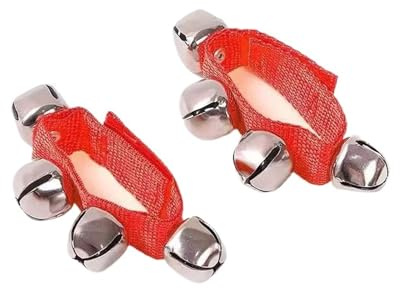10er-Pack Rhythmus-Armbänder mit Glöckchen, Musikinstrumente, Geschenk for Kinder, Handpercussion-Shaker, Vorschulspielzeug, Lernspielzeug FüR Party Schule(Red)