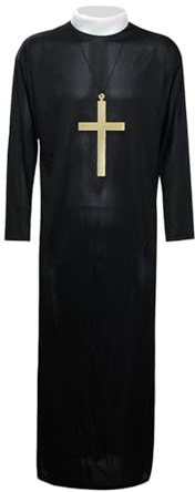 Generisch Kostüm Erwachsene Karneval Kostüm Erwachsene Priester Robe Gothic Mittelalter Kleid Cosplay Outfit Für Frauen Männer Jungfrau Maria Thema Black L