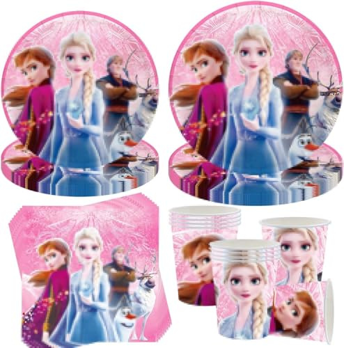 50 Stück Partygeschirr Set,Deko Partyzubehör Pappteller Set,Geburtstag Party Geschirr Set,Geburtstag Geschirr Kit,Mit Teller Becher Servietten,Party Geschirr für 10 Gäste