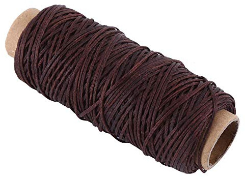 1 rotolo 50 meters 150D filo cerato in pelle cucito artigianato cordoncino di cuoio per cucire a mano cuciture 1 mm di diametro Dark Brown