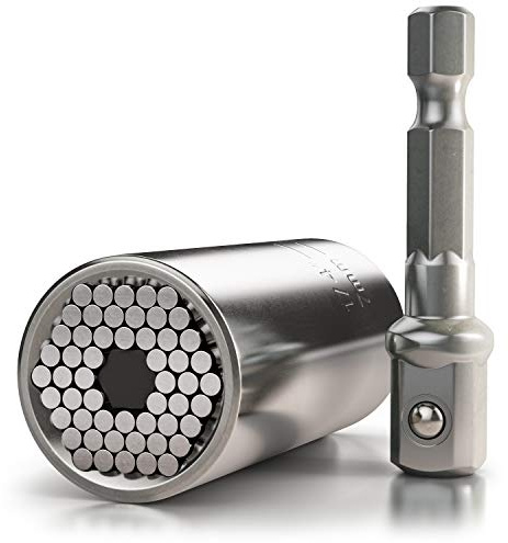 Brandson - Premium Universal Schlüssel - Universal Steckschlüssel Multifunktions Nuss Bit Adapter - Powergrip Universalschlüssel - Universalnuss Reparatur Handwerkzeug 7-19mm mit Adapter