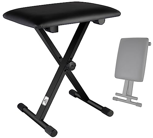 EASTROCK Adjustable Piano Keyboard Bench, X-Style Stool Chair Seat for Electronic Keyboards & Digital Pianos (Original Version)