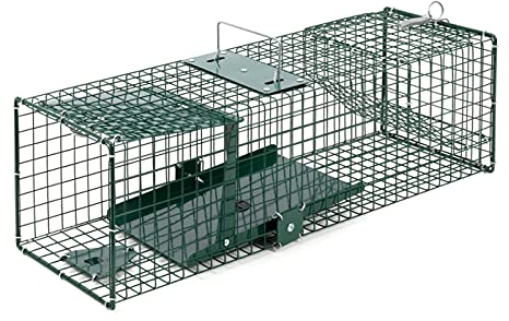 VOSS.farming Lebendfalle mit Schnapptür - Marderfalle Rattenfalle Wildtierfalle Kastenfalle, 18,5 x 18,5 x 60cm